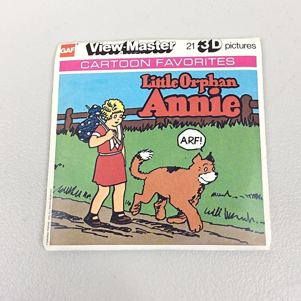 Vintage 1978 GAF View Master Little Orphan Annie 3 Reel Set J21 Cartoon Favorite